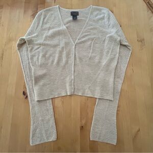 Abercrombie & Fitch V-neck Oatmeal Wool Snap- button Cardigan